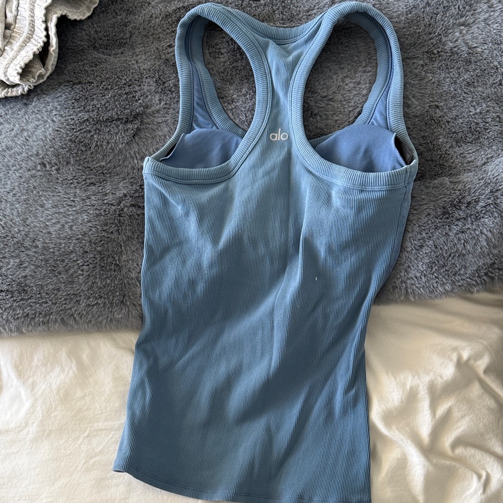 ALO Yoga Sky Blue Racerback Tank - Picture 2 of 4